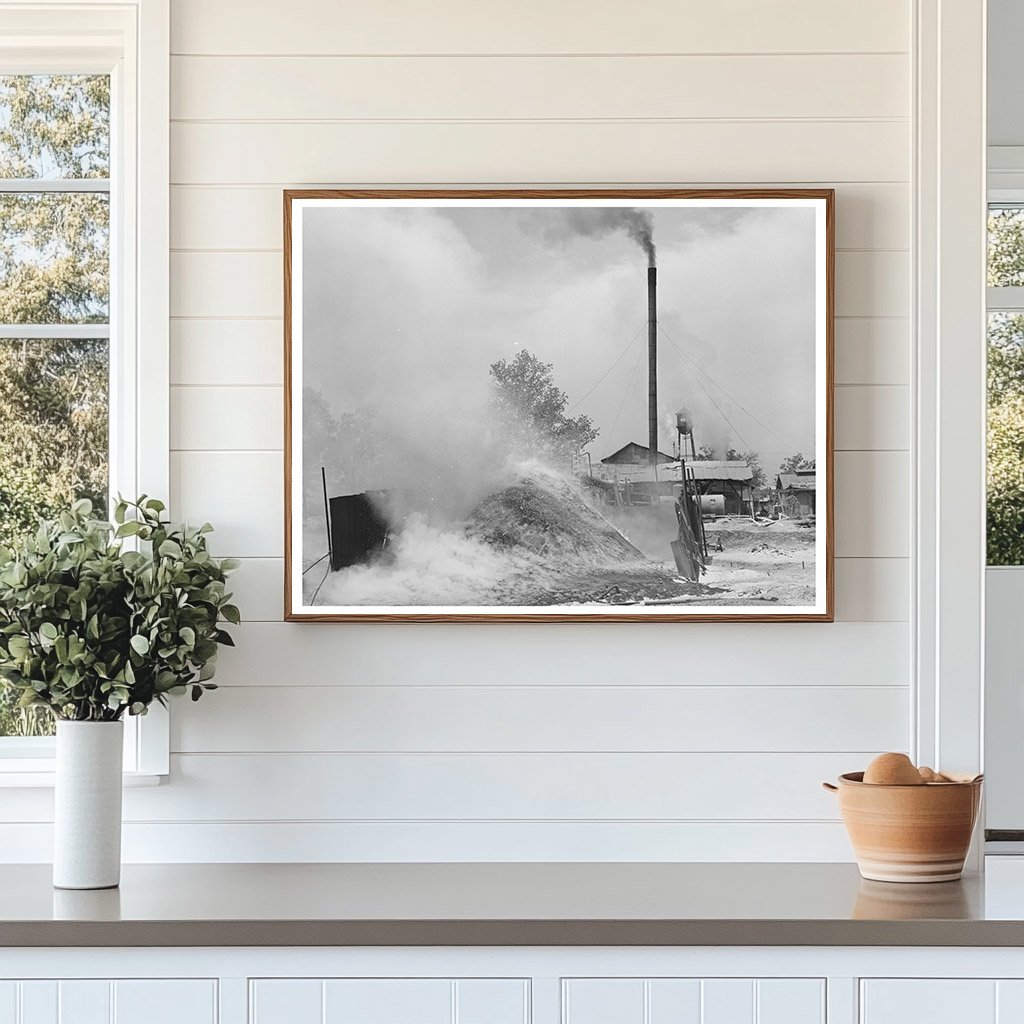Sawdust Burning at Sawmill in Wells Texas April 1939