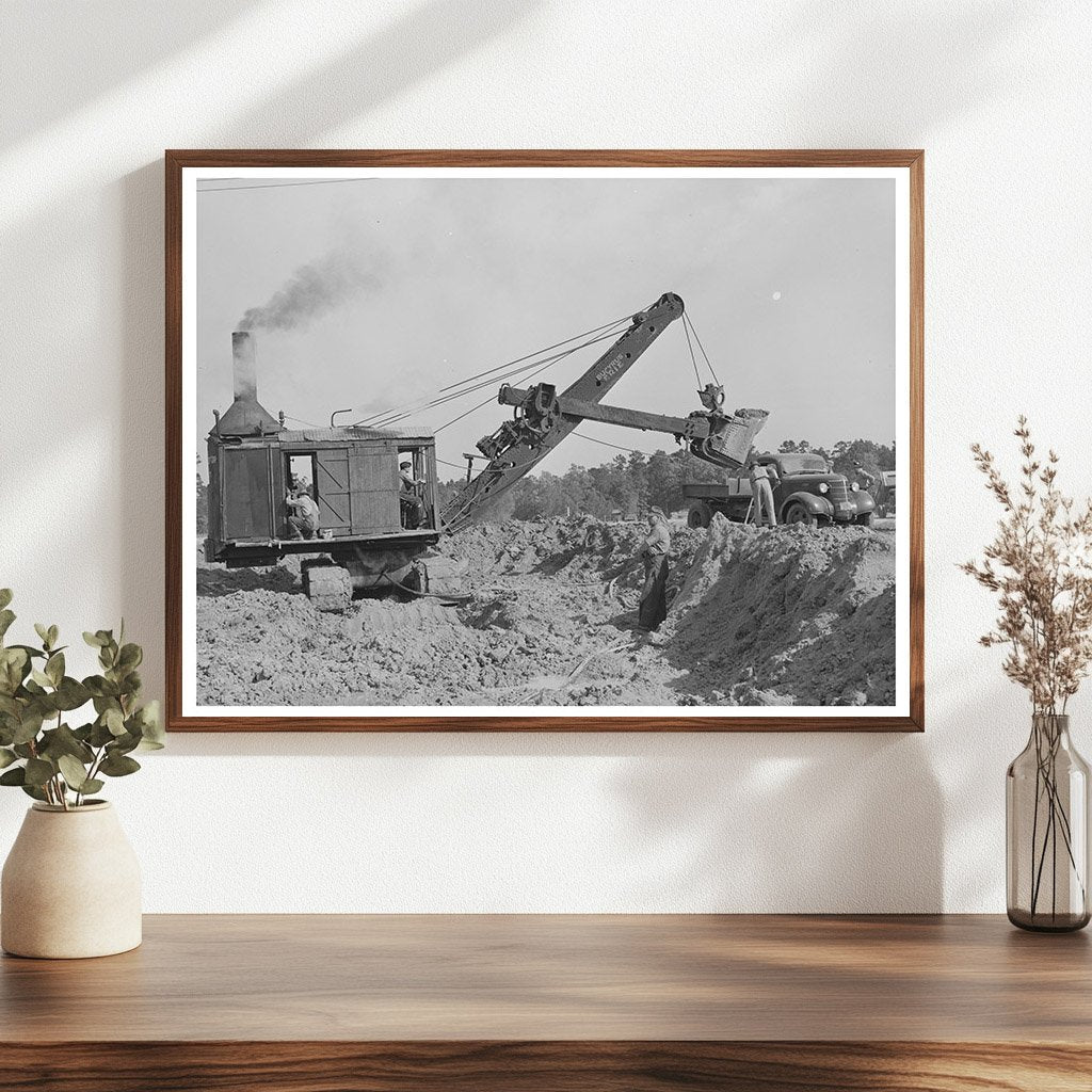 Steam Shovel Working at Lufkin Paper Mill April 1939