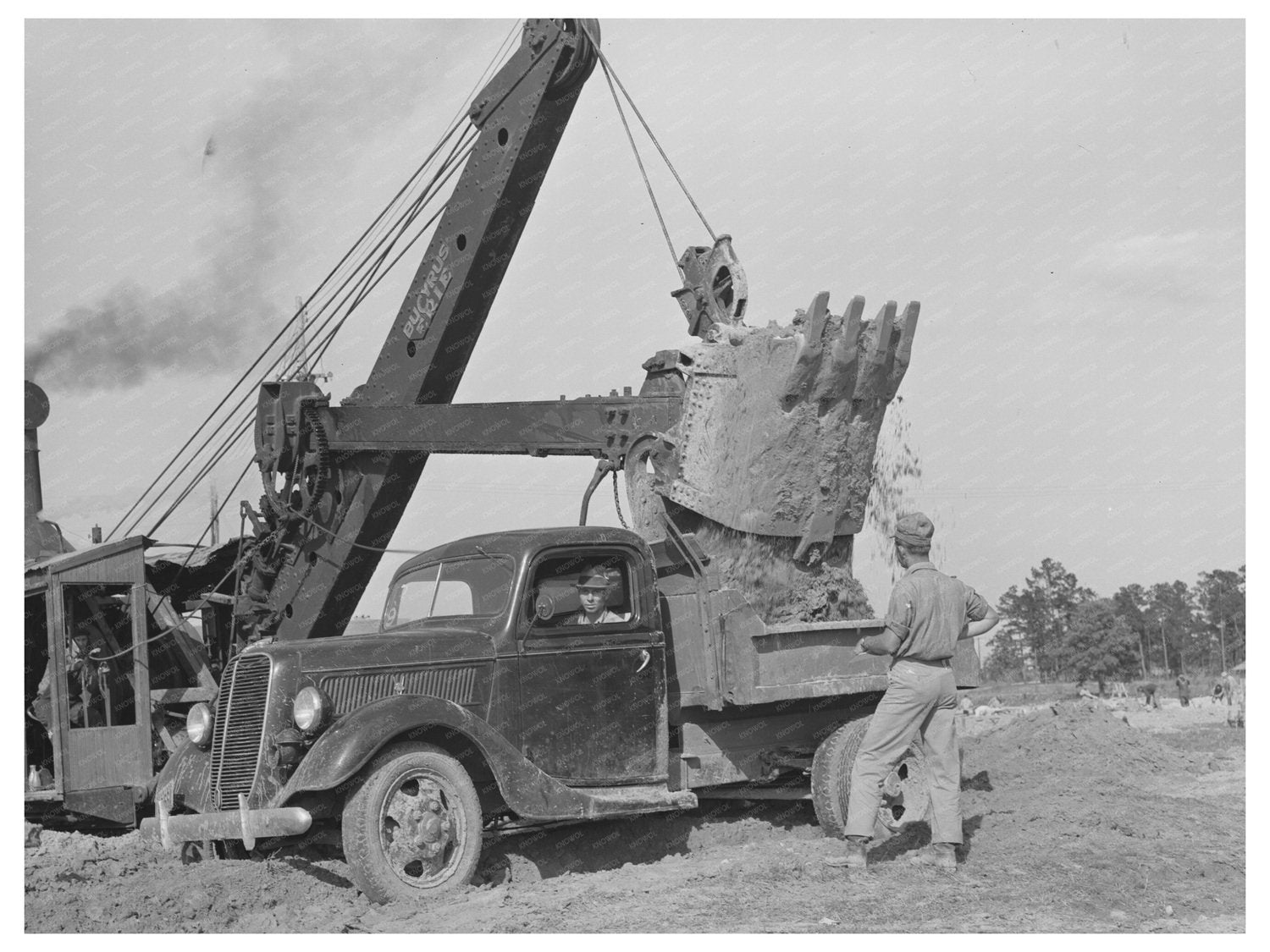 Steam Shovel at Lufkin Texas Paper Mill April 1939