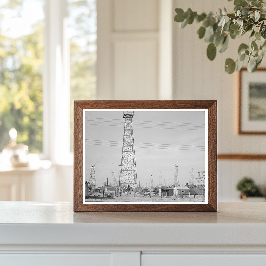 Oil Derricks in Kignore Texas April 1939 Vintage Photograph