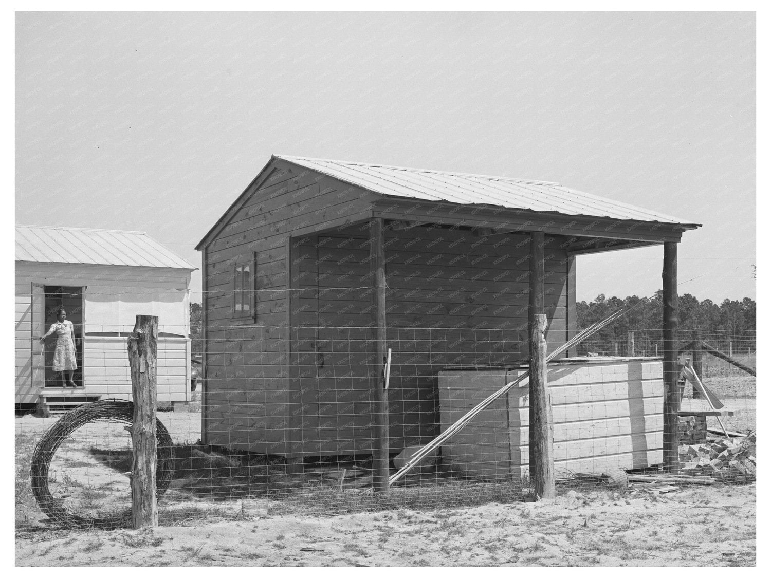 Vintage Shed and House on Sabine Farms Texas 1939