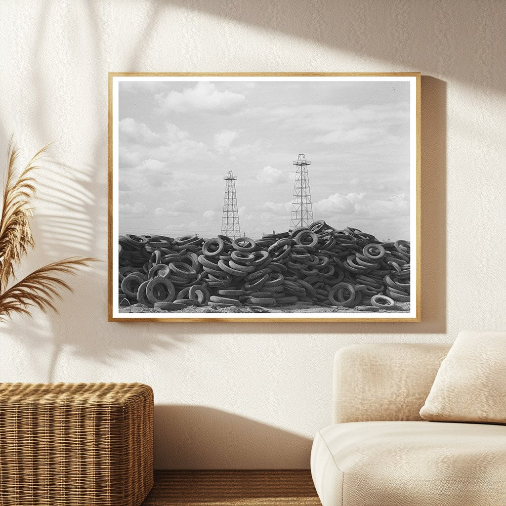 Vintage 1939 Image of Worn Tires in Kilgore Texas