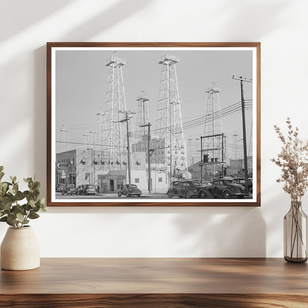 Kilgore Texas Downtown with Oil Derricks April 1939