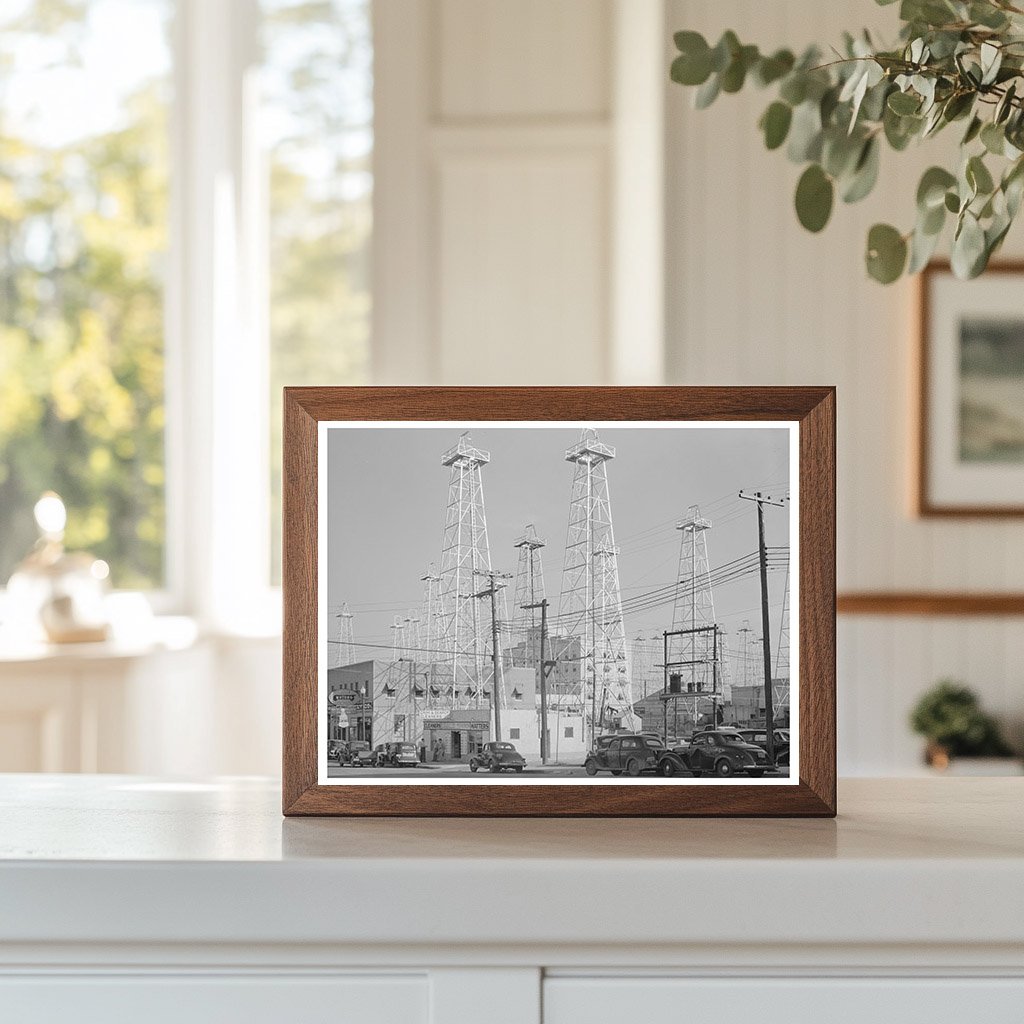 Kilgore Texas Downtown with Oil Derricks 1939