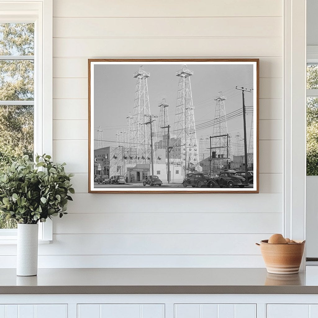 Kilgore Texas Downtown with Oil Derricks 1939