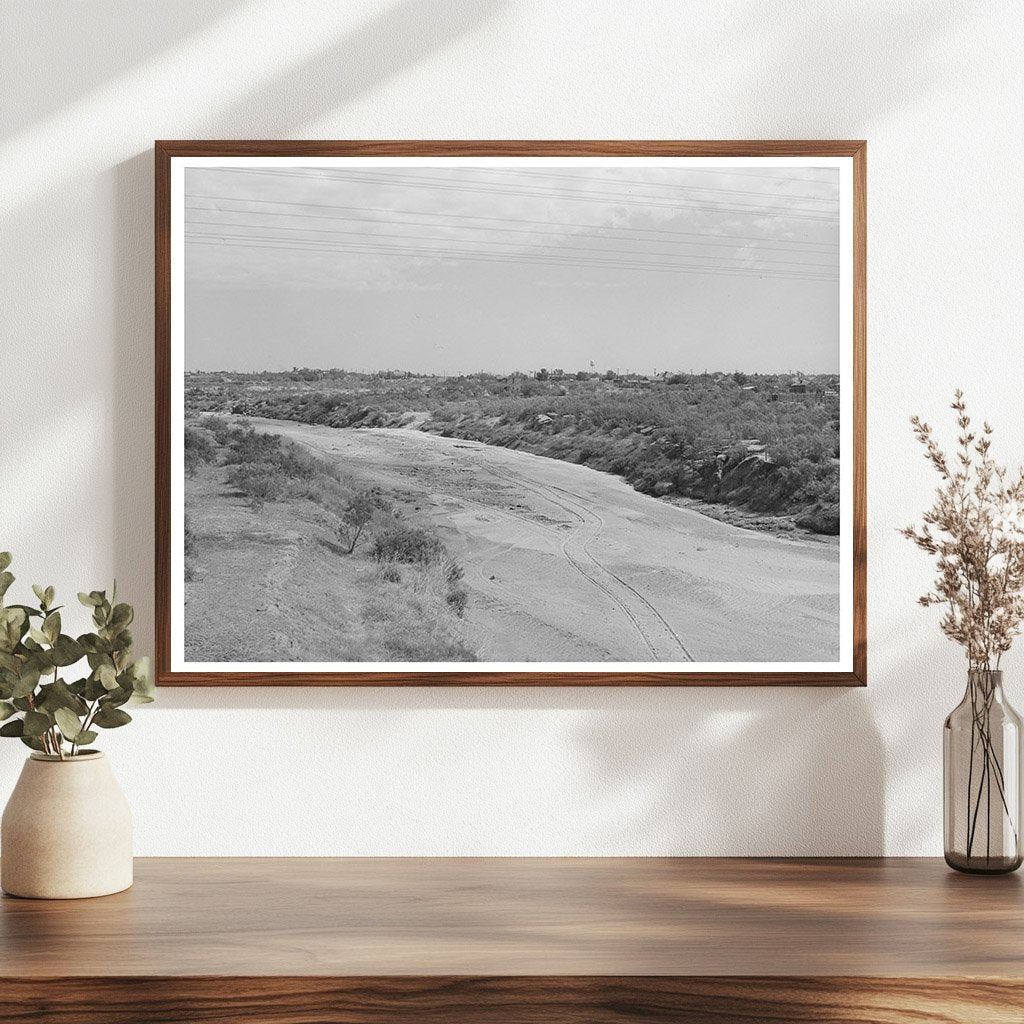 Wagon Tracks on Dry Colorado River Bed Texas 1939