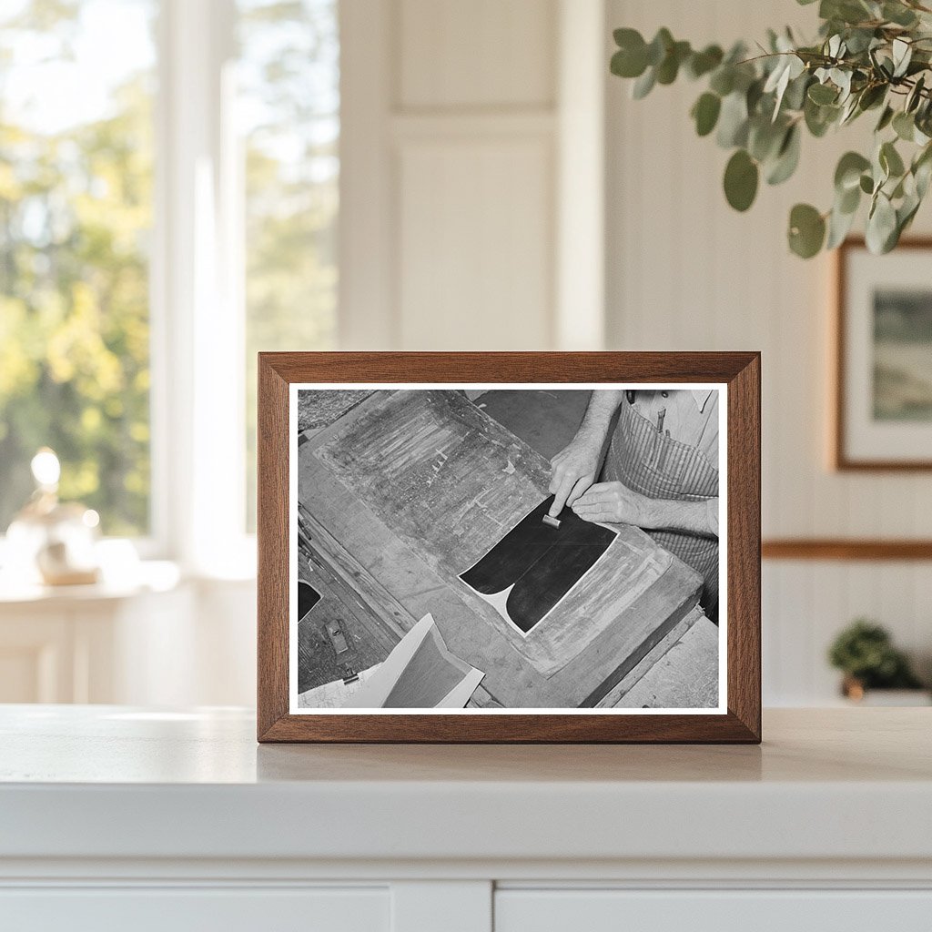 Vintage Bootmaking Shop Alpine Texas May 1939