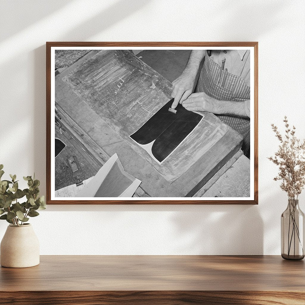 Vintage Bootmaking Shop Alpine Texas May 1939