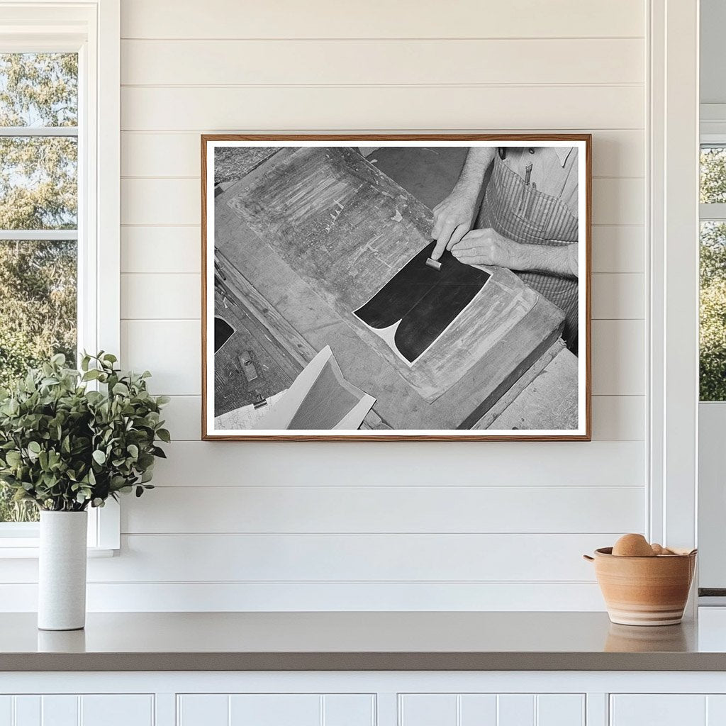 Vintage Bootmaking Shop Alpine Texas May 1939