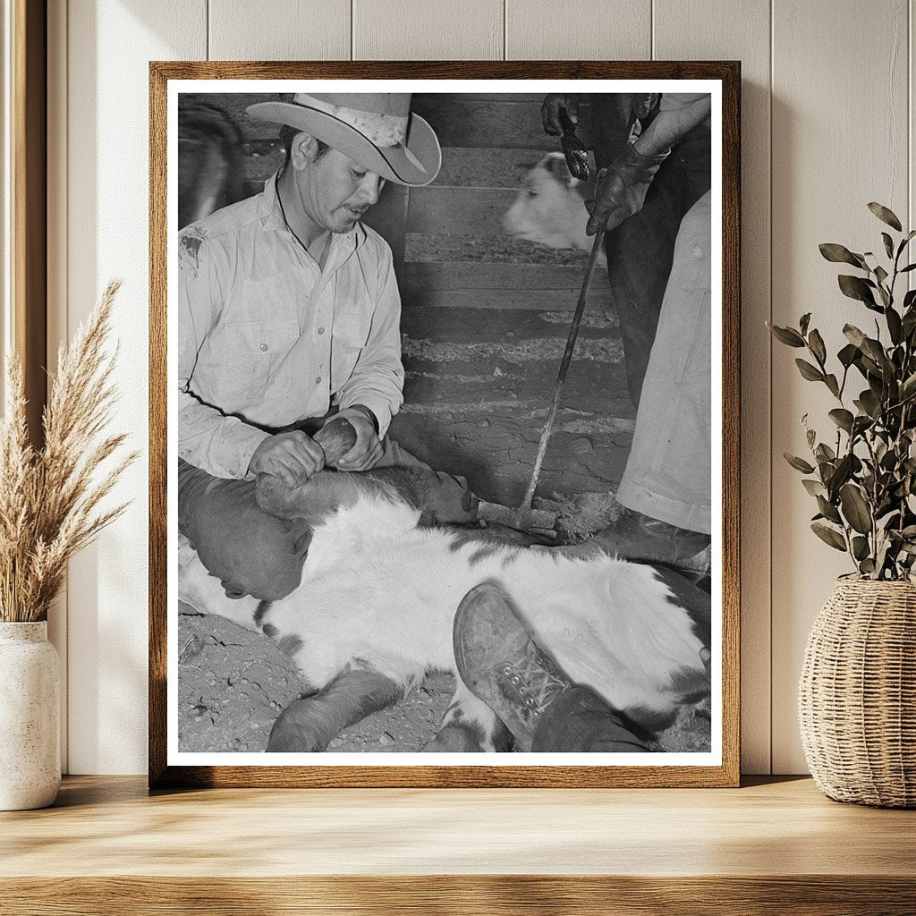 Calf Branding at Walking X Ranch Marfa Texas 1939