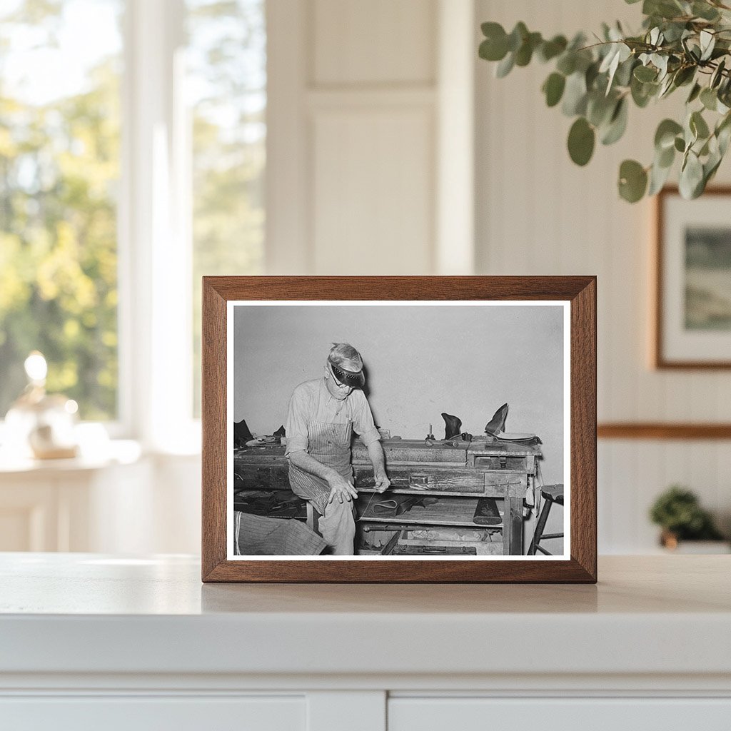 Worker Preparing Waxed Thread in Boot Shop 1939