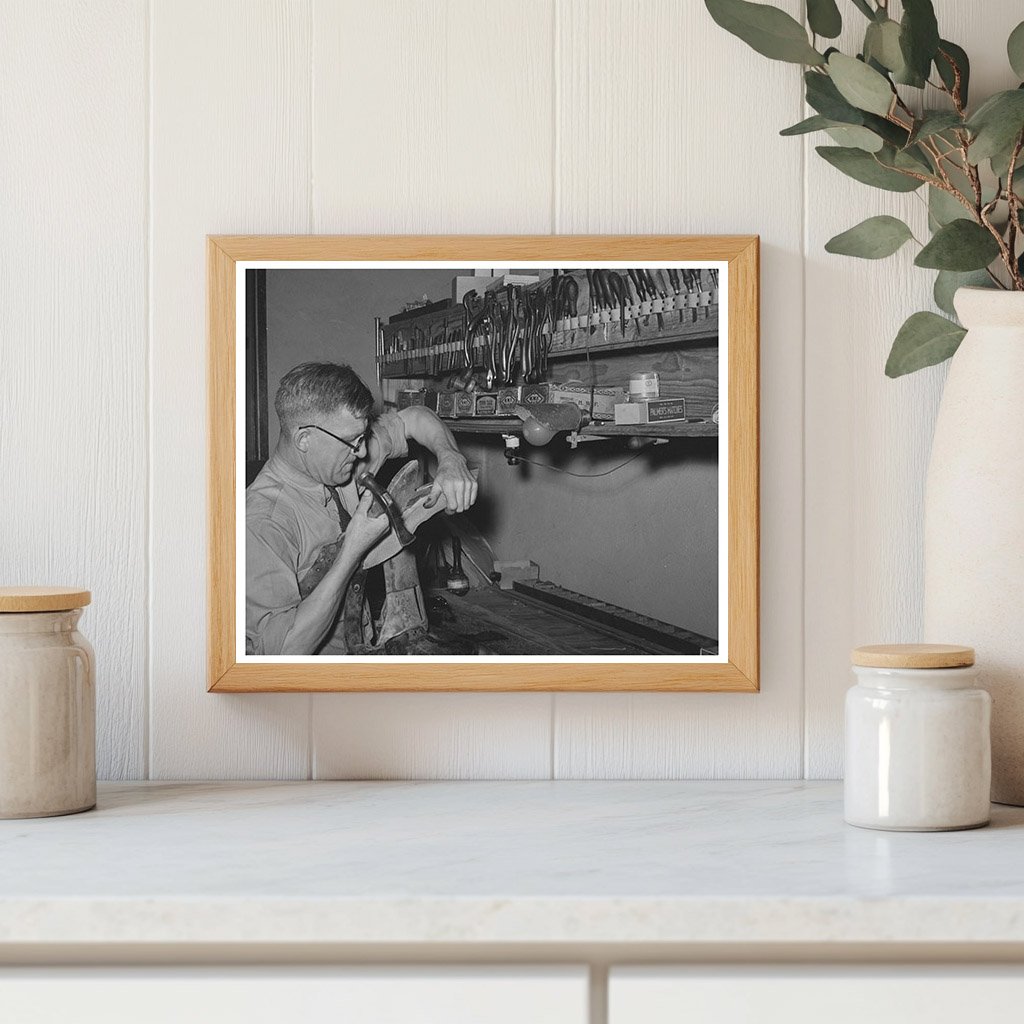 Saddle Repair Scene in Alpine Texas May 1939