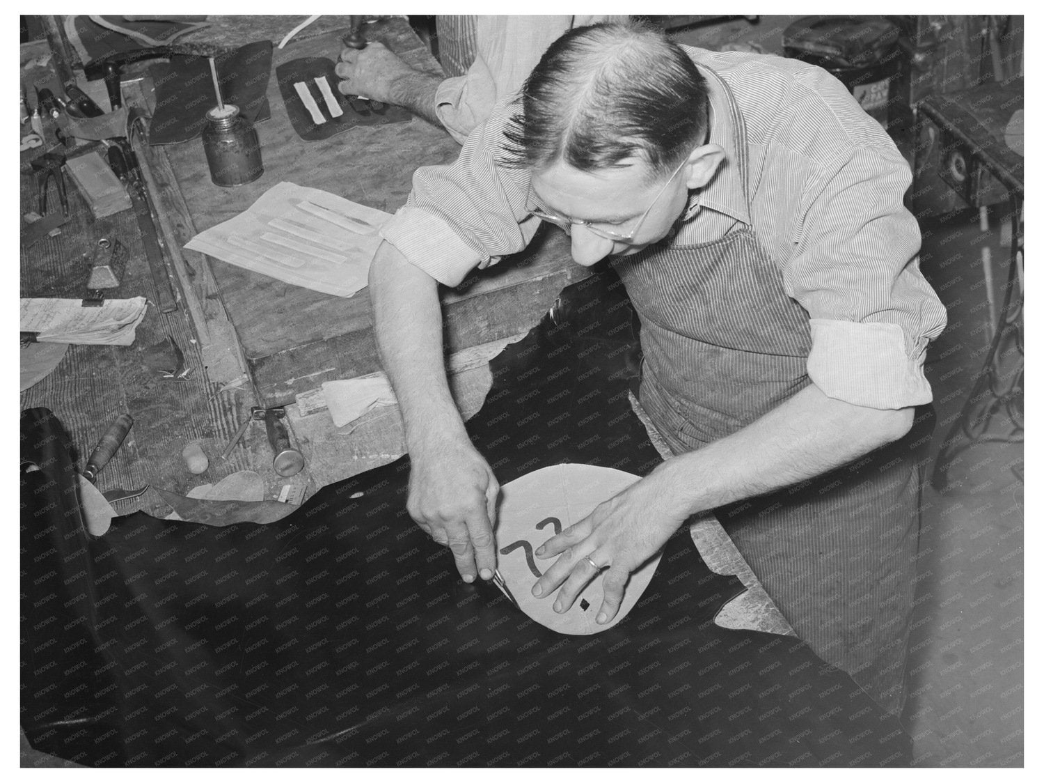 Boot Shop in Alpine Texas 1939 Vintage Photograph