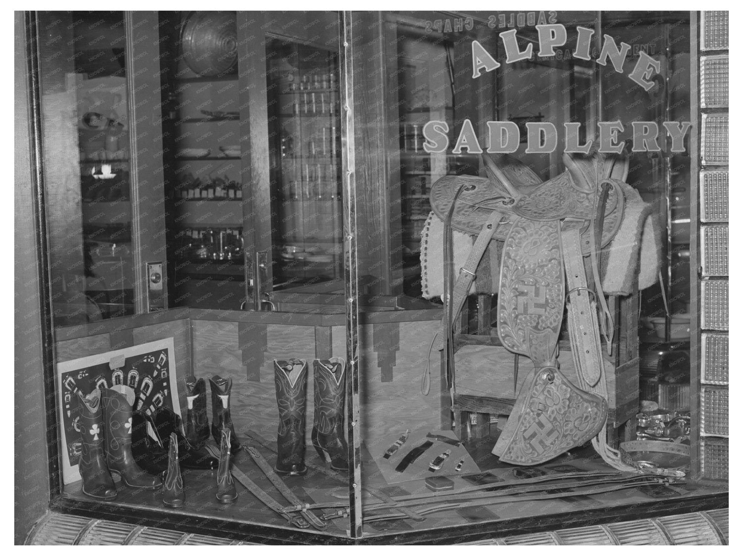 1939 Vintage Saddle and Ranch Supply Store Display Alpine Texas