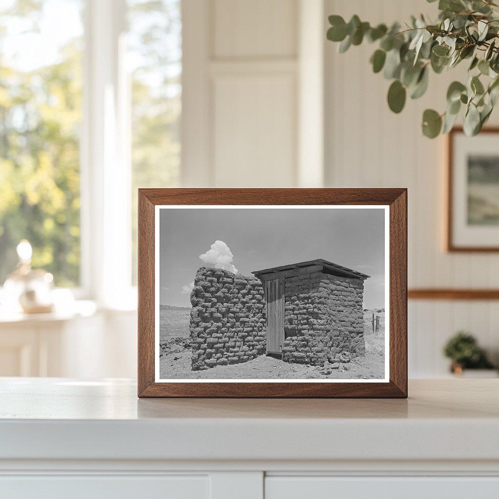 Adobe Privy with Windbreak Old Walking X Ranch Marfa 1939