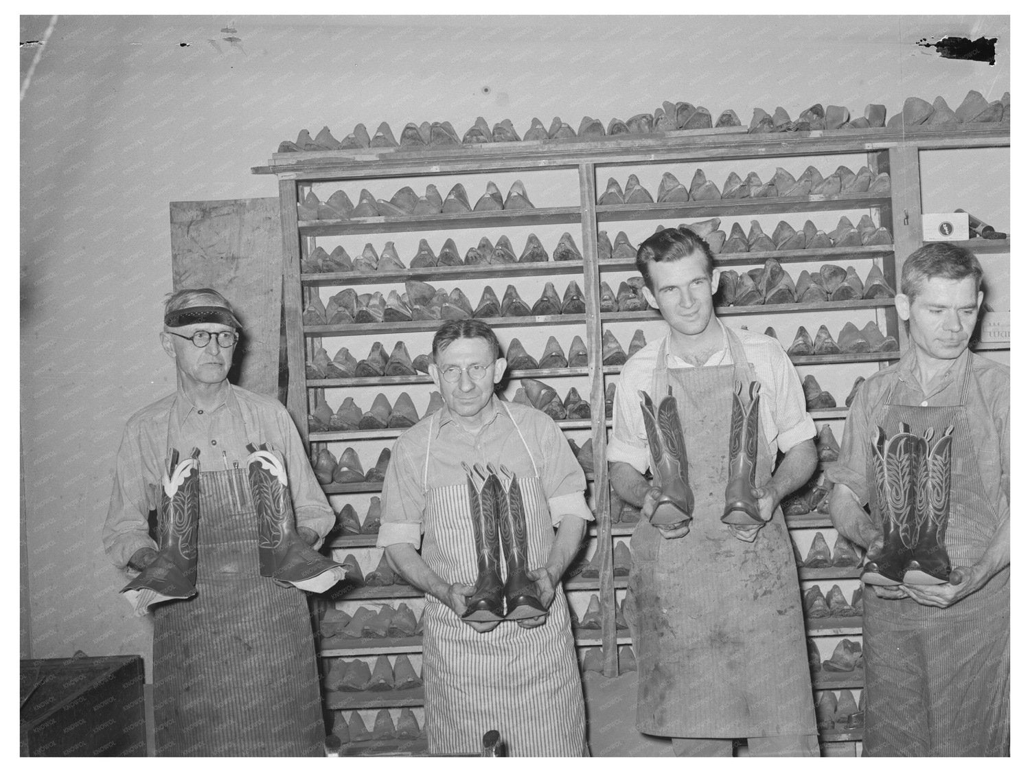 1939 Bootmaking Shop Workers in Alpine Texas