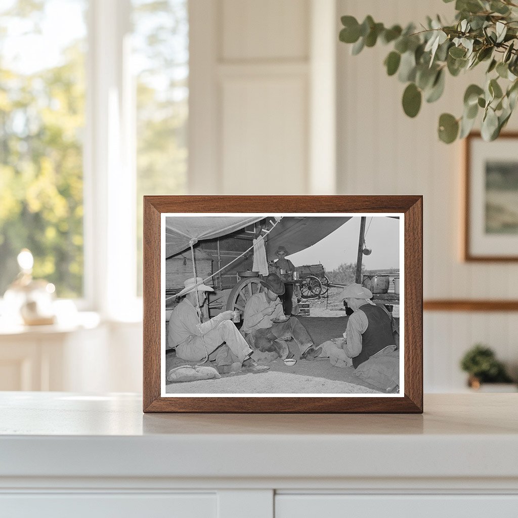 Cowboys Dining at SMS Ranch Spur Texas May 1939
