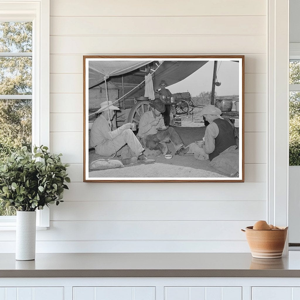 Cowboys Dining at SMS Ranch Spur Texas May 1939