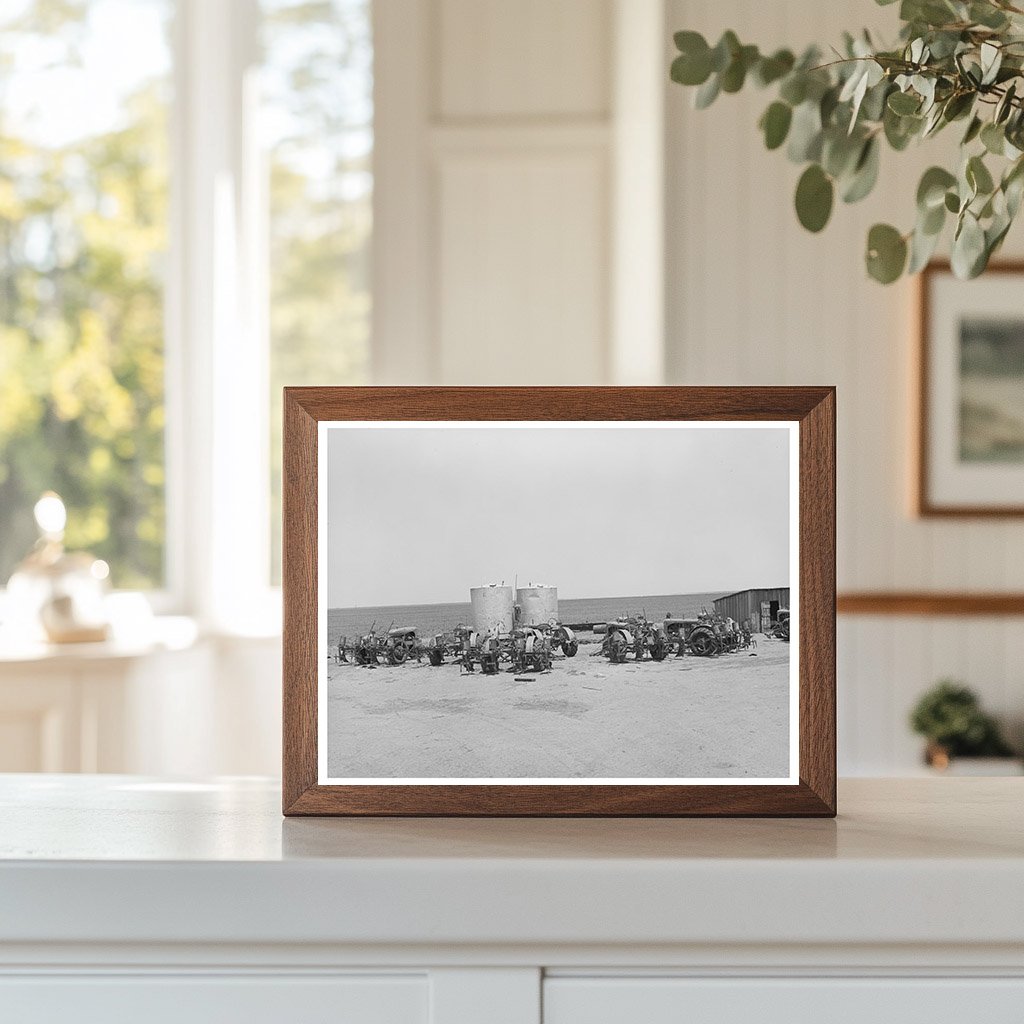 Tractors by Gasoline Tanks on Texas Farm May 1939