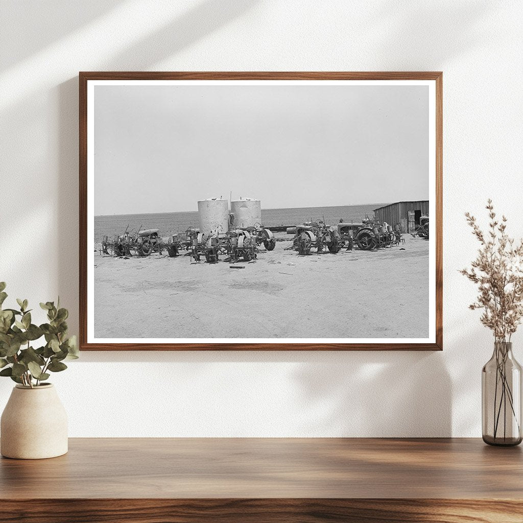 Tractors by Gasoline Tanks on Texas Farm May 1939