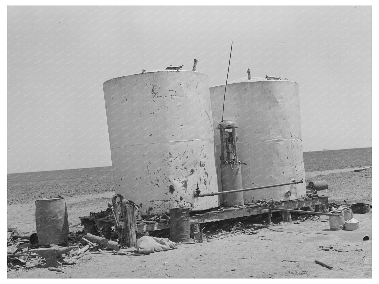 Gasoline Storage Tanks on Texas Farm May 1939