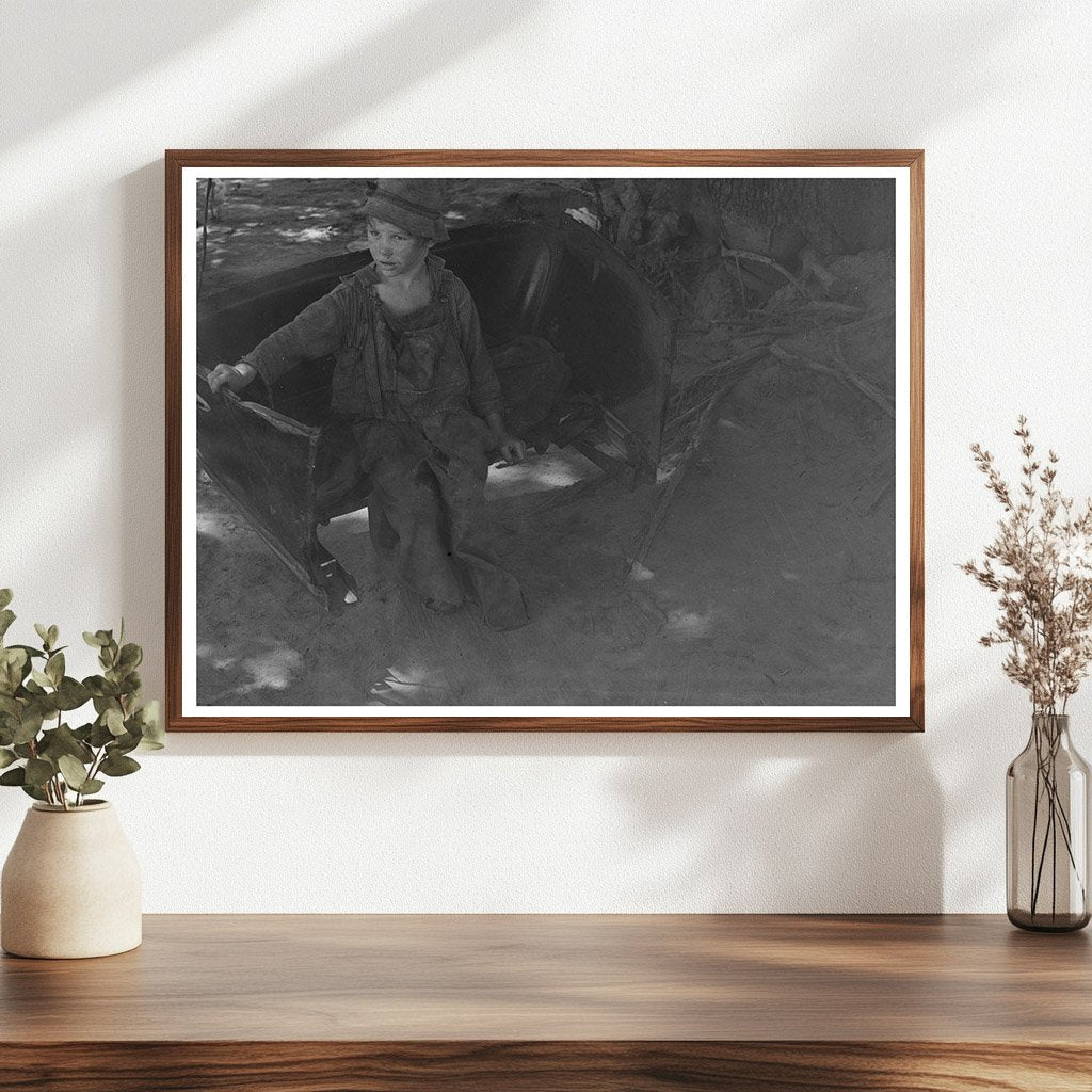 Young Boy Swinging in Webbers Falls Oklahoma 1939