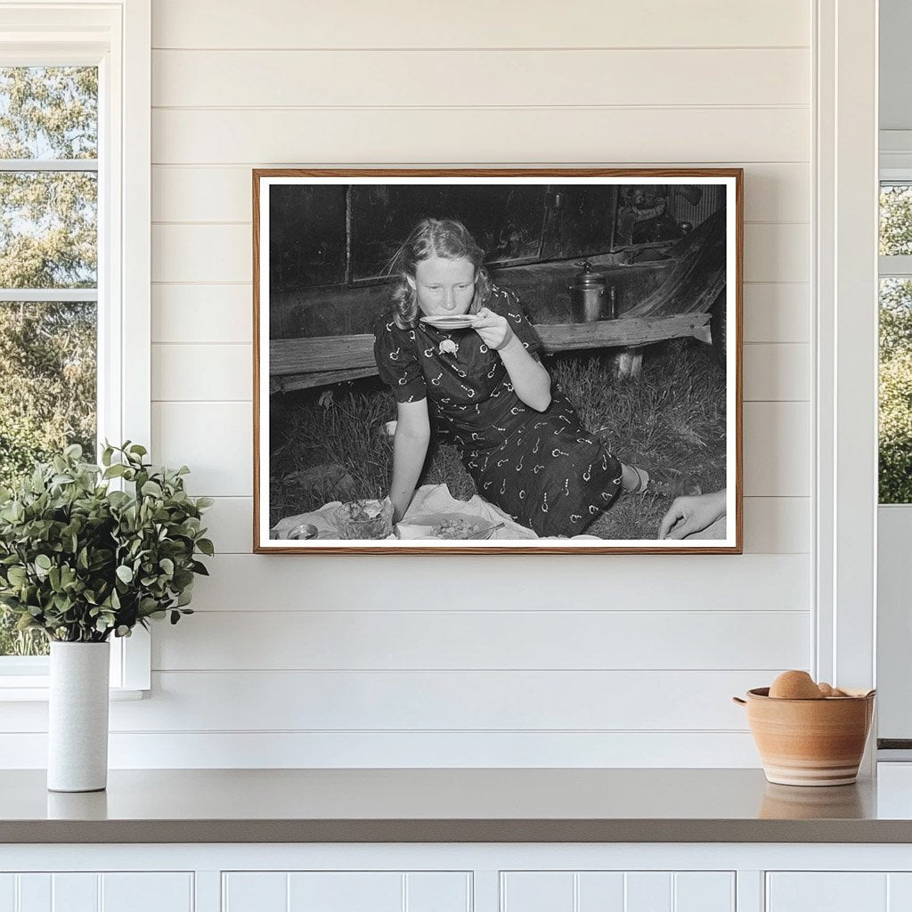 Migrant Woman Drinking Coffee Near Prague Oklahoma 1939