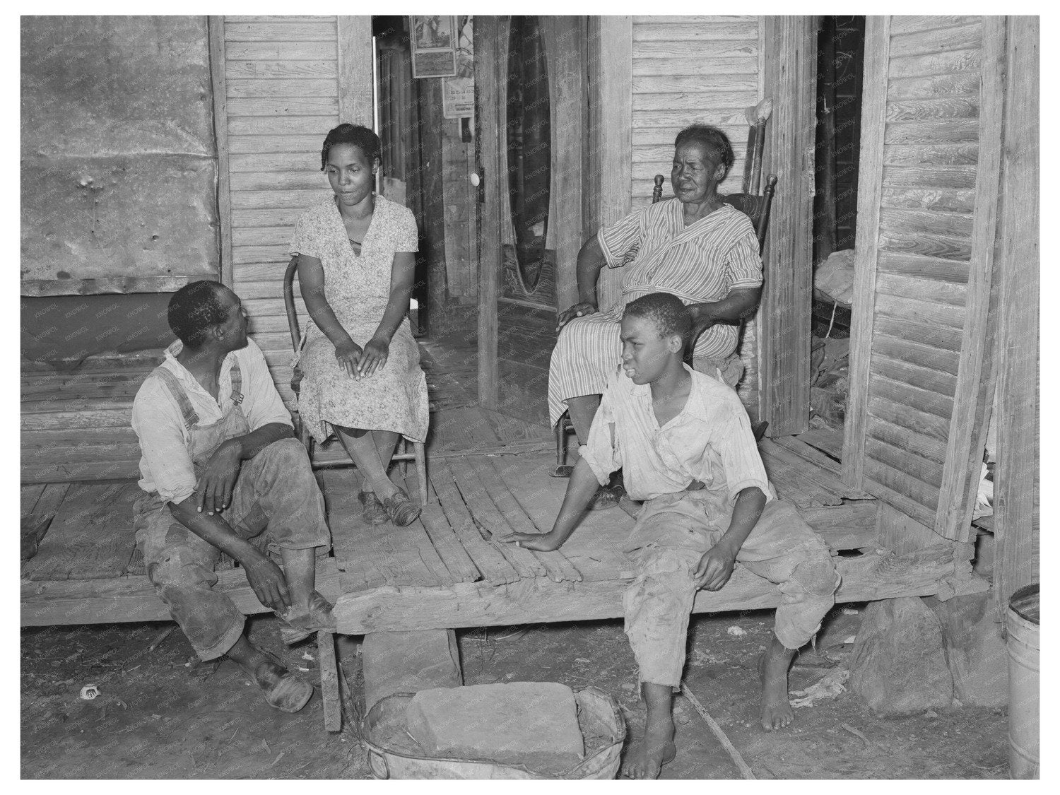 Vintage Family Portrait of Agricultural Workers June 1939