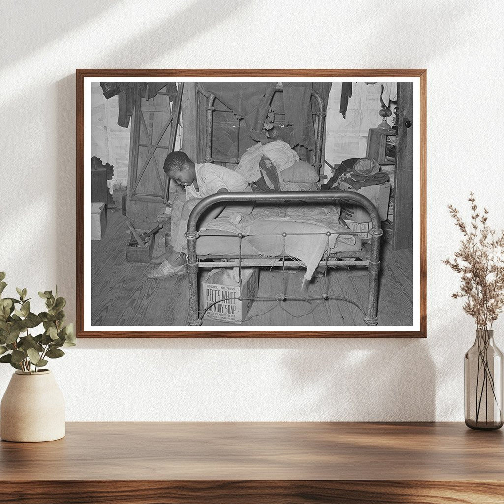 Agricultural Laborer Putting on Shoes Muskogee Oklahoma 1939