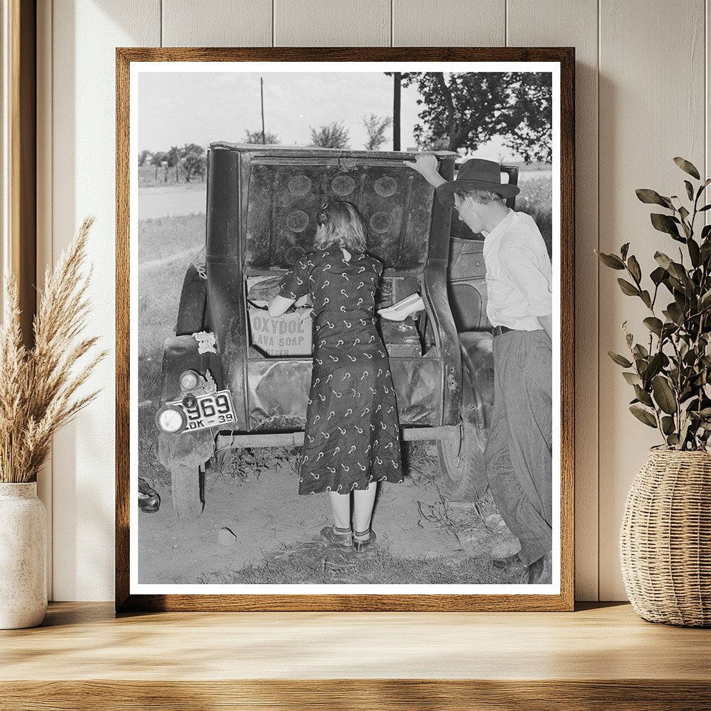 Migrants Loading Car Near Prague Oklahoma June 1939