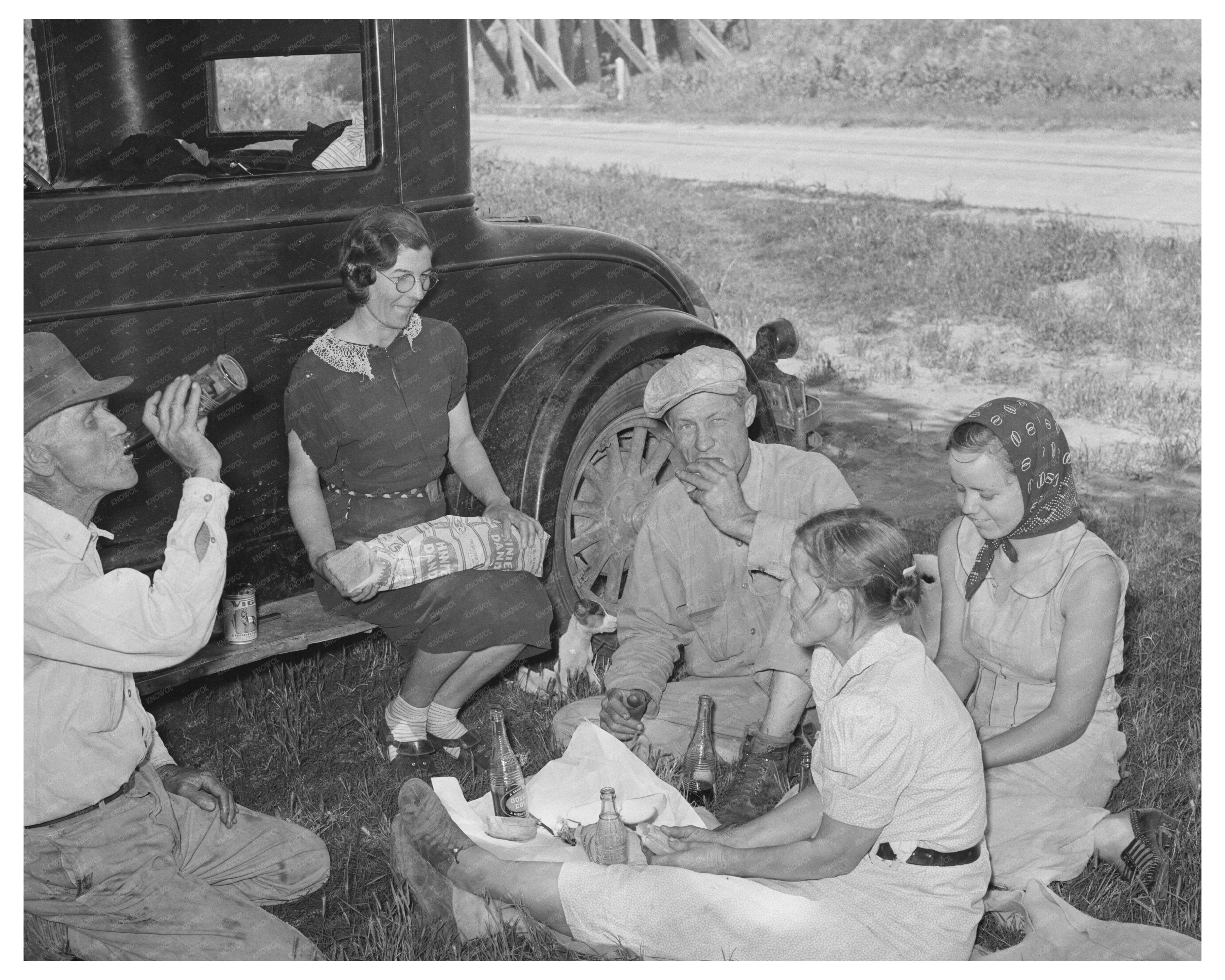 Migrant Steeple-Jack Family Lunch June 1939 Oklahoma