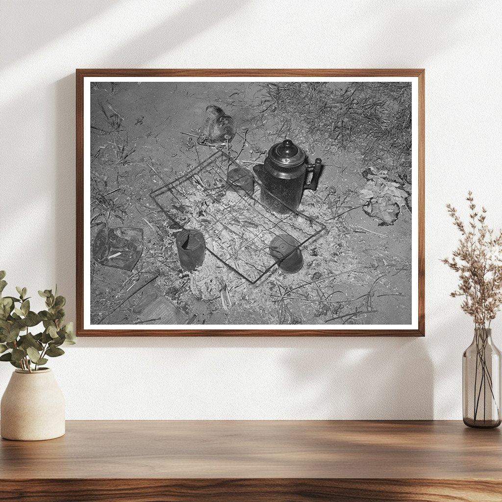 Migrant Workers Camp Fire near Prague Oklahoma 1939