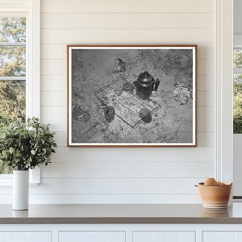 Migrant Workers Camp Fire near Prague Oklahoma 1939