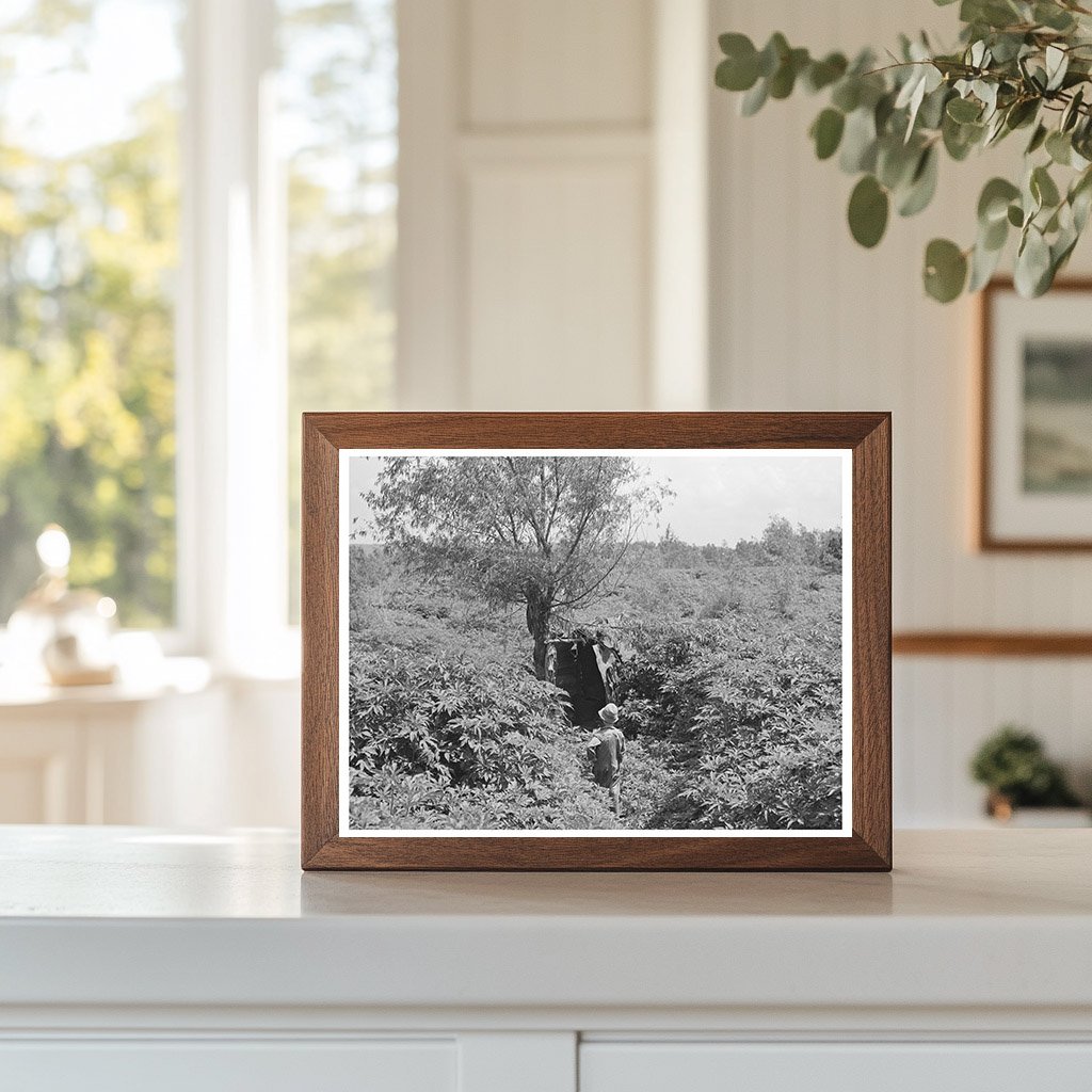 Young Boy by Privy Near Arkansas River June 1939