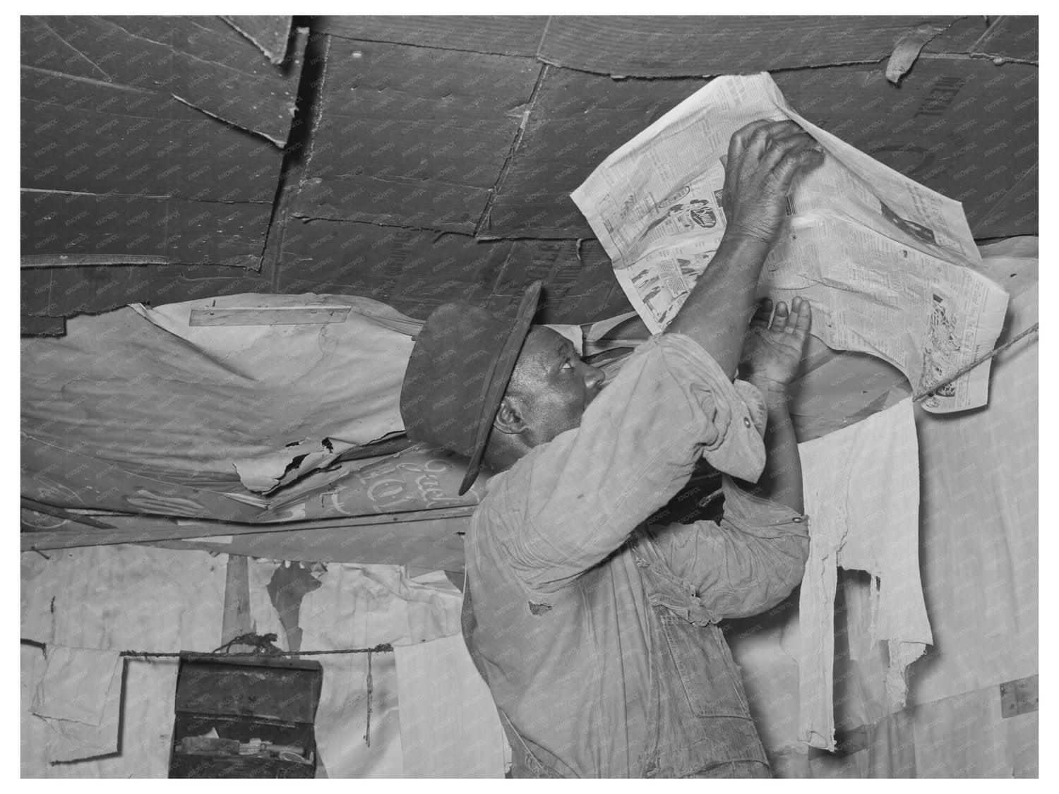 Muskogee Oklahoma Laborer Repapering House June 1939
