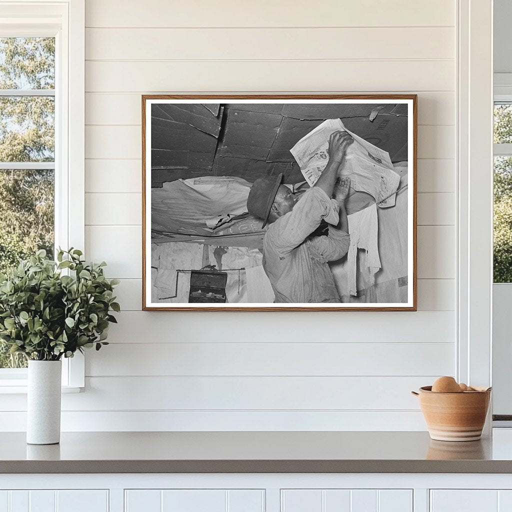 Muskogee Oklahoma Laborer Repapering House June 1939