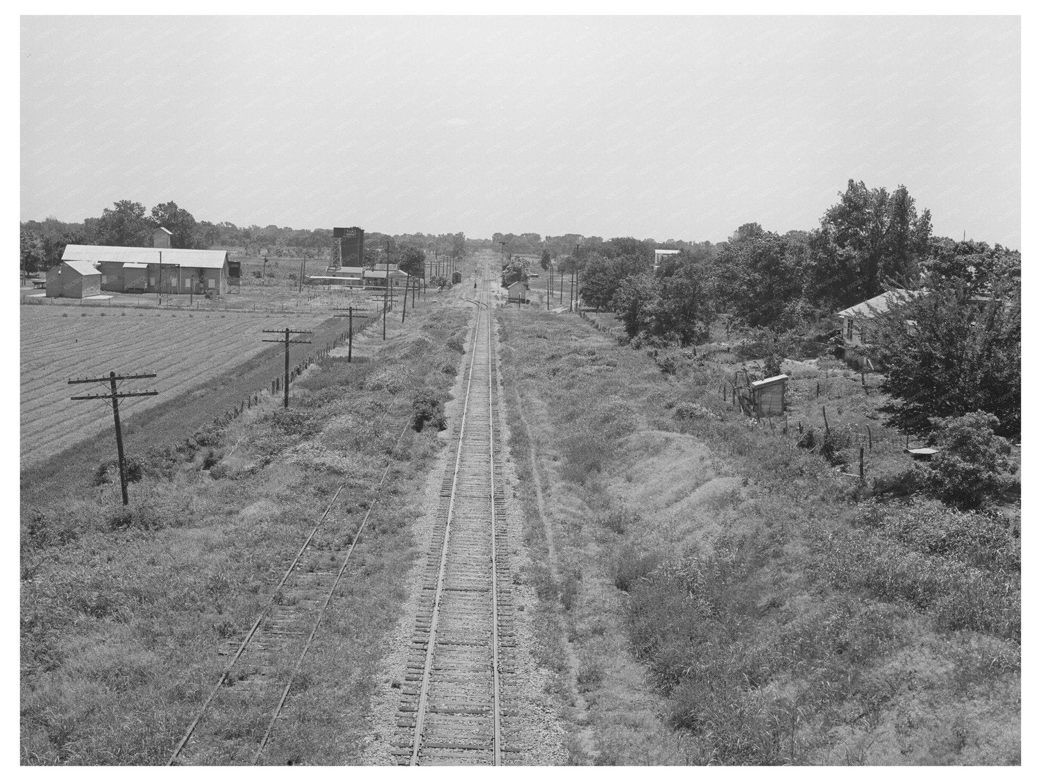 Railroad in Countryside Near Prague Oklahoma 1939