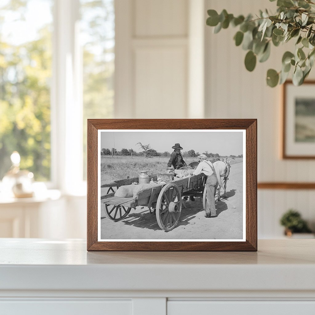 Farmers Wagon Departs McIntosh County Oklahoma 1939