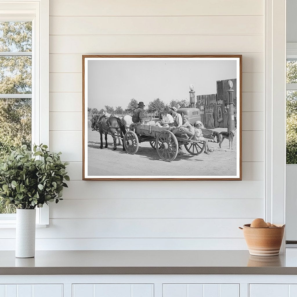 Farmers Wagon Departing Store McIntosh County Oklahoma 1939