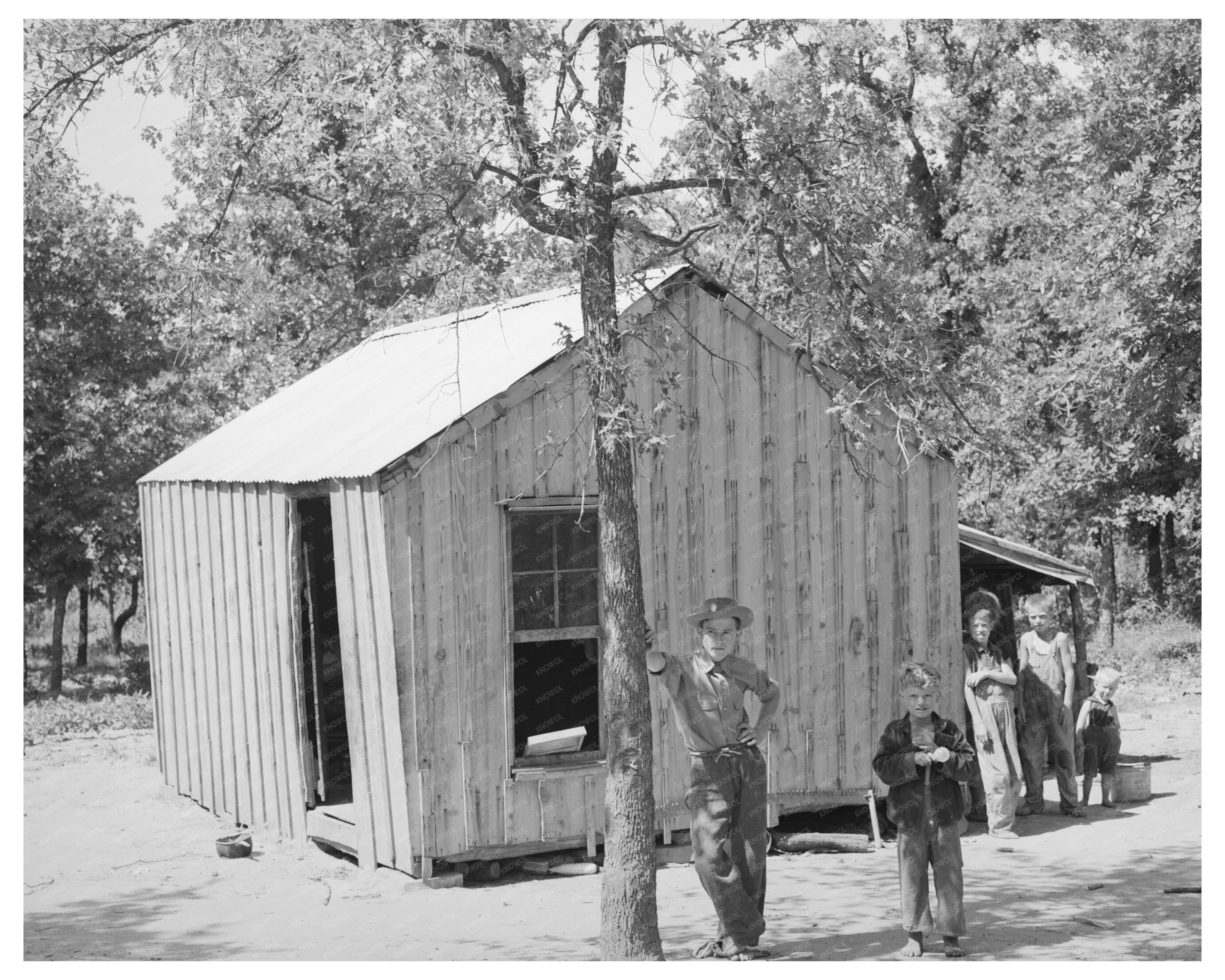 1939 Vintage Image of Oklahoma Laborer Home in Rural America