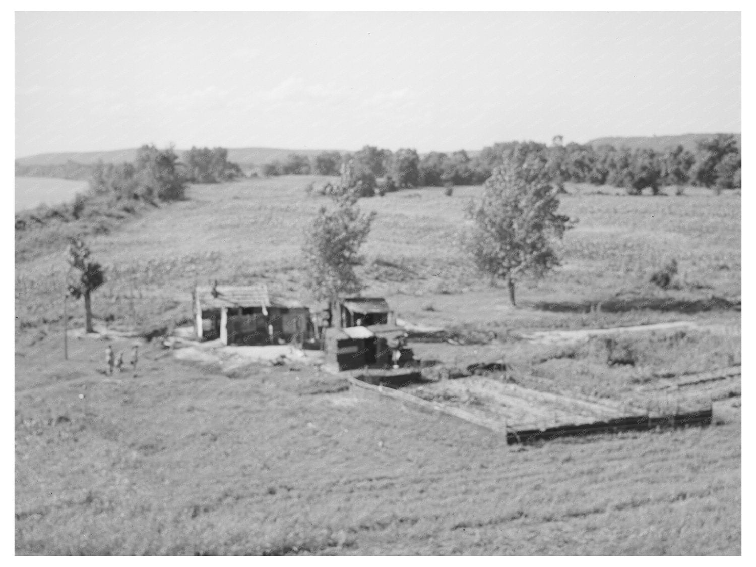 Vintage 1939 Photo of Laborers on Arkansas River Oklahoma