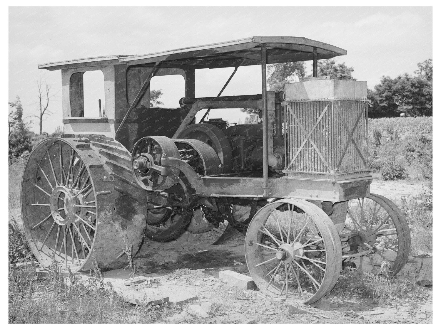 Vintage Gasoline Tractor on McIntosh County Farm 1939