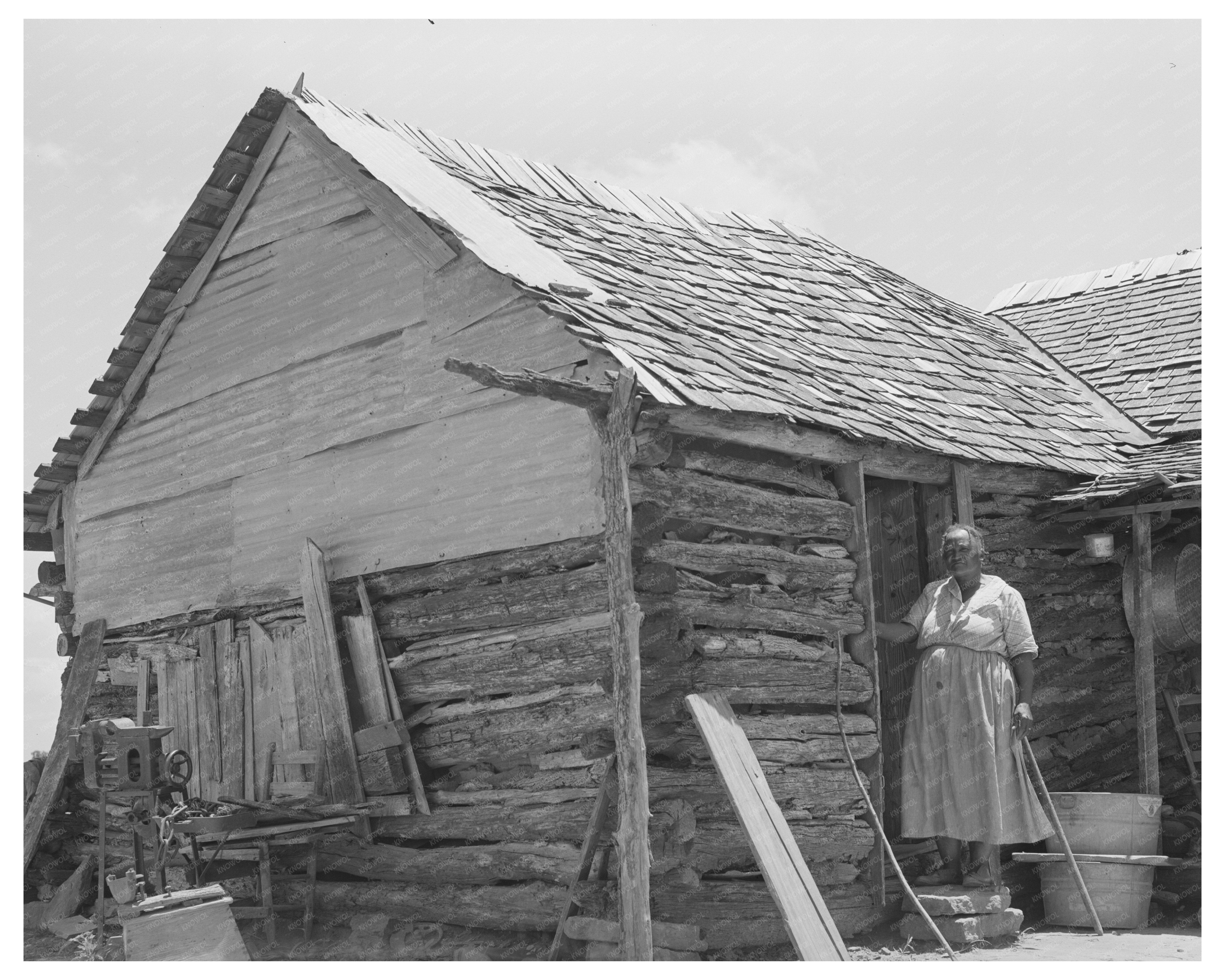 Vintage 1939 Photograph of Arkansas Farmhouse in Vian Oklahoma