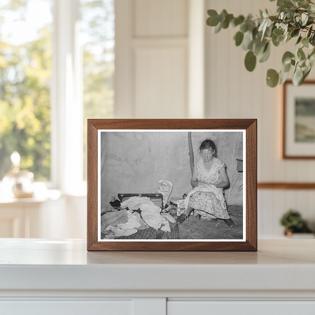 Migrant Laborers Tent Interior Vian Oklahoma 1939