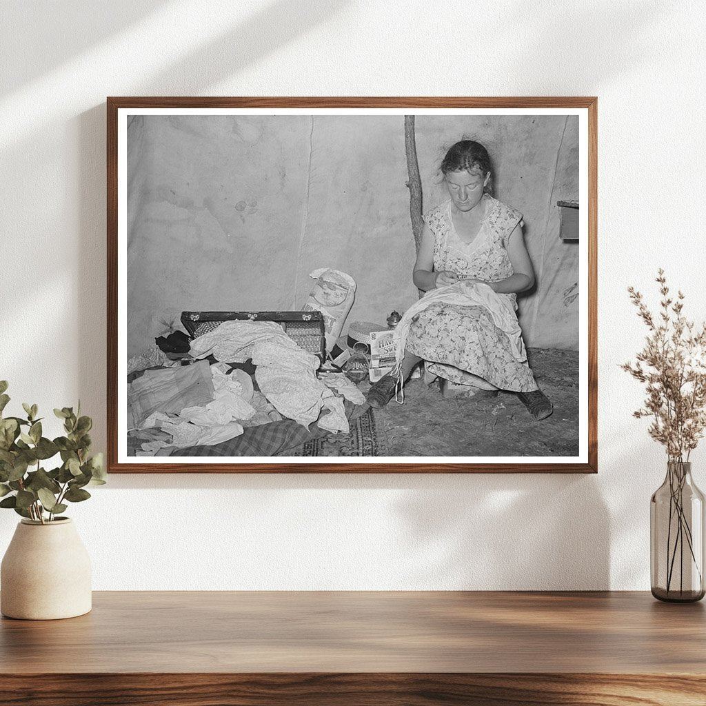 Migrant Laborers Tent Interior Vian Oklahoma 1939