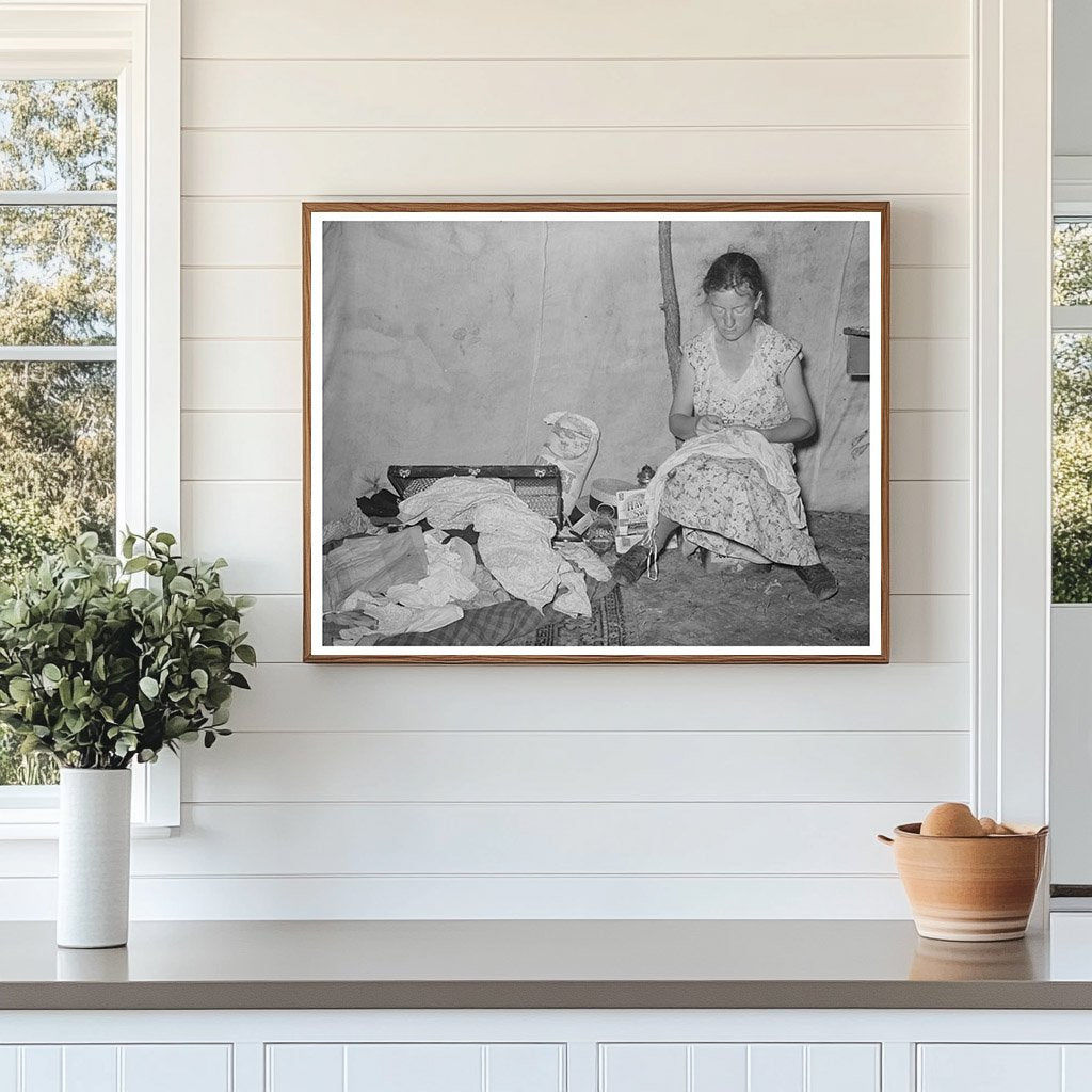 Migrant Laborers Tent Interior Vian Oklahoma 1939