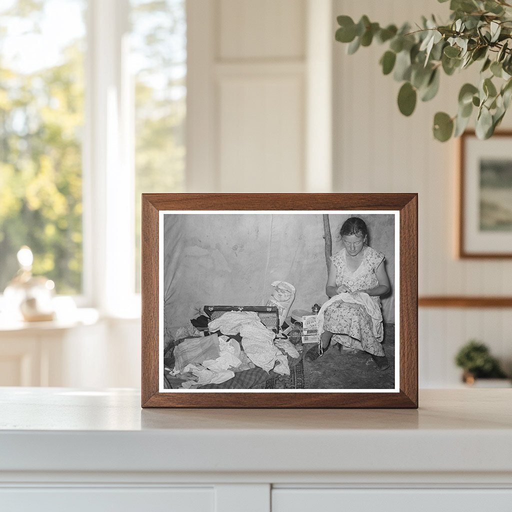 Migrant Laborers Tent Interior Vian Oklahoma June 1939