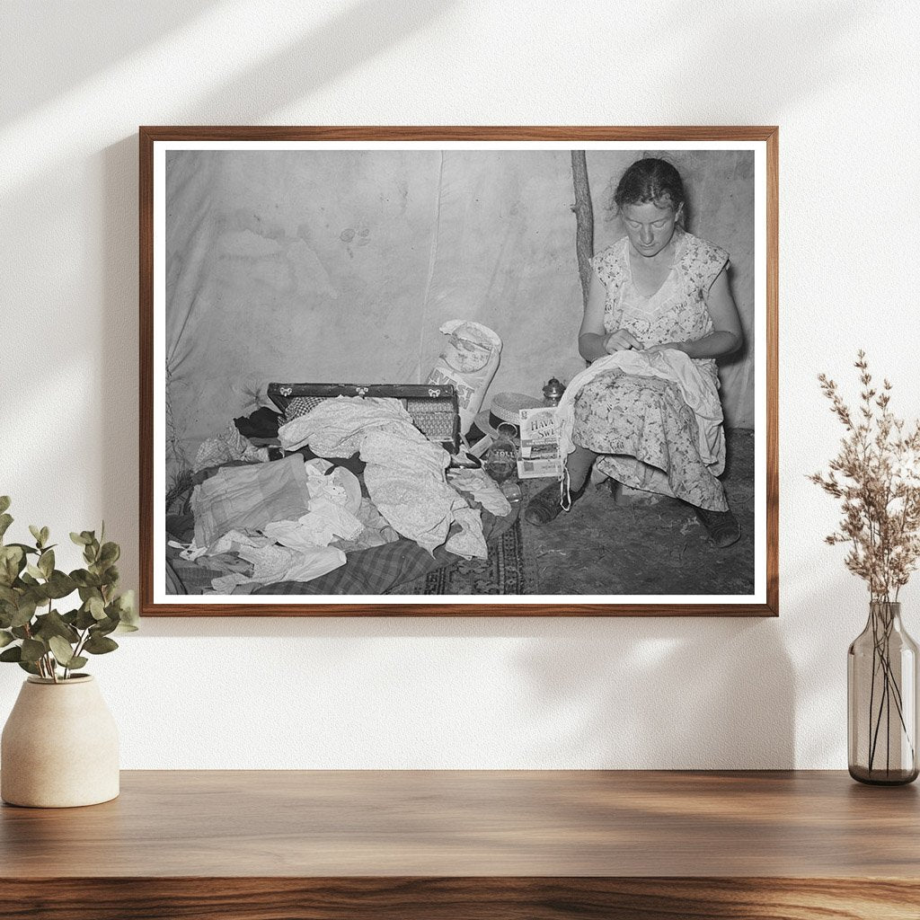 Migrant Laborers Tent Interior Vian Oklahoma June 1939