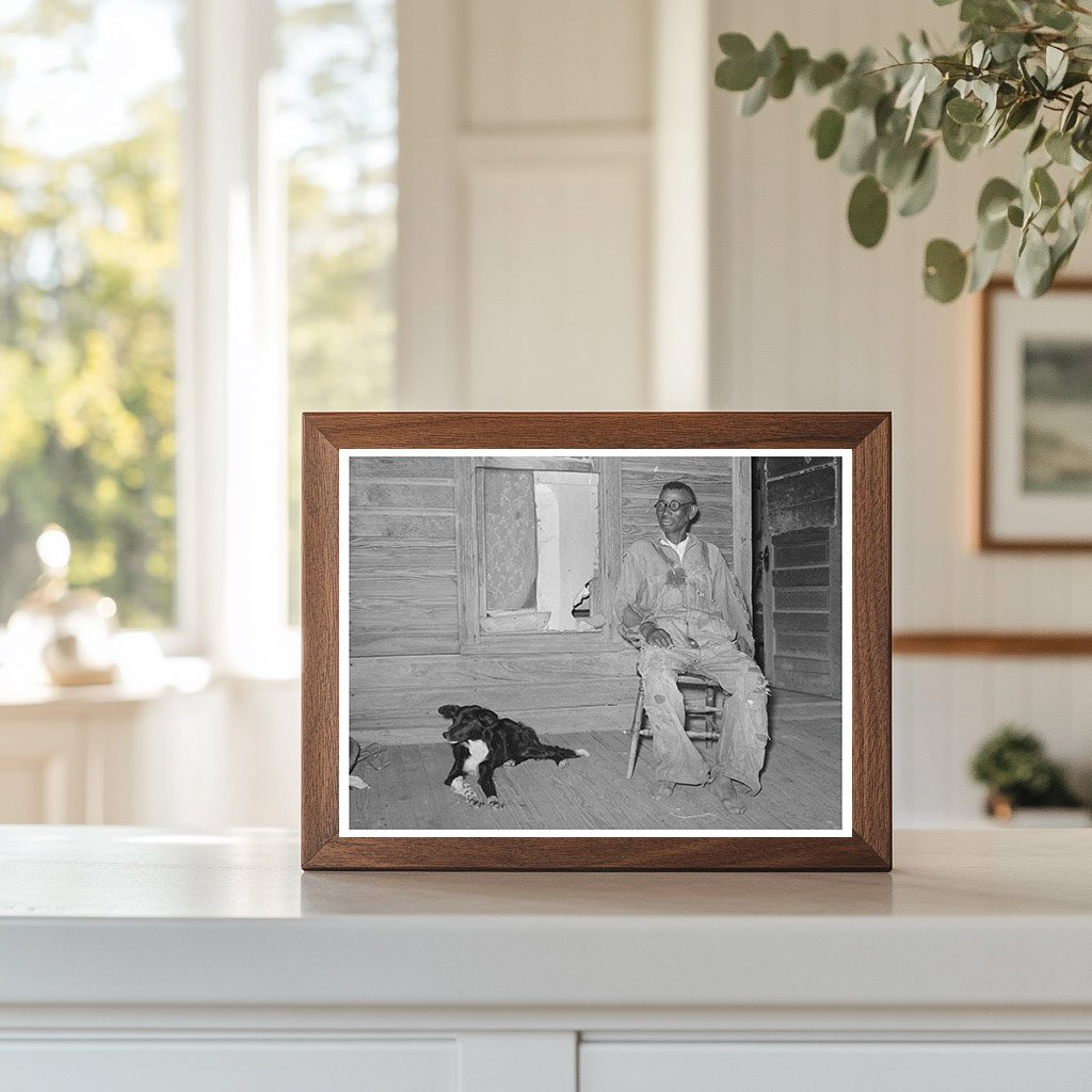 Vintage 1939 Image of African American Farmer and Dog