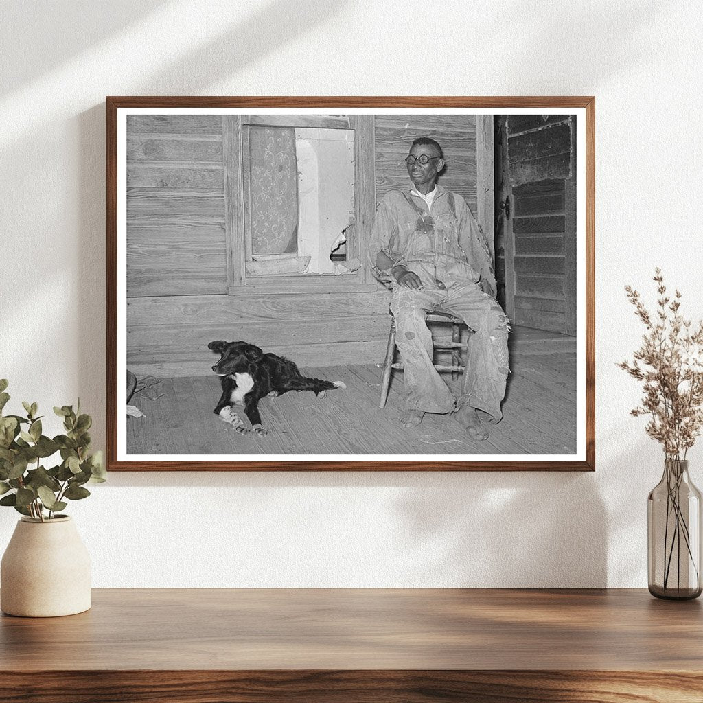 Vintage 1939 Image of African American Farmer and Dog